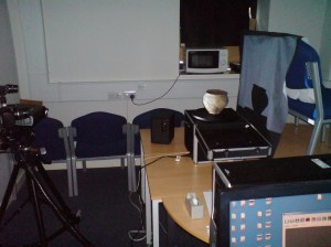 The Medieval "Wizard's pot" being scanned