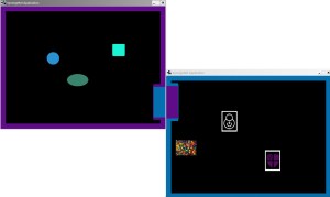 Two Instances of SynergySpace 1 with 'network gateways' for transferring materials.