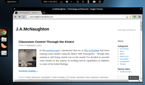 Milieu Bird on Elementary OS with an un-maximised window.